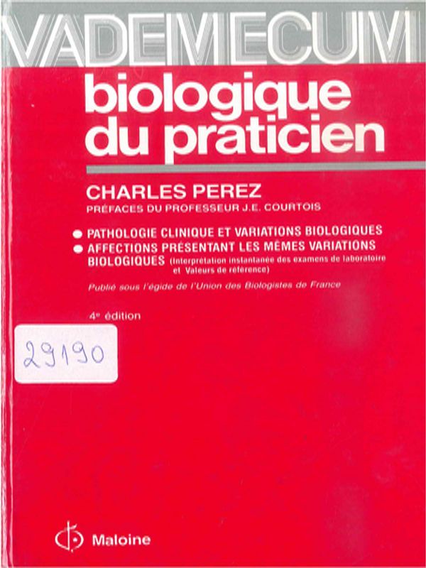 Vademecum biologique du praticien