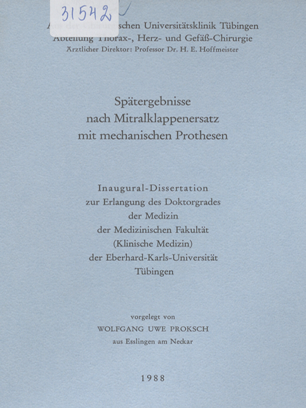 Spatergebnisse nach Mitralklappenersatz mit mechanischen Prothesen