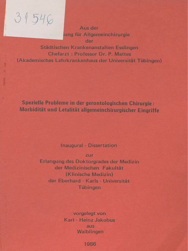 Spezielle Probleme in der gerontologischen Chirurgie: Morbiditat und Letalitat allgemeinchirurgischen Eingriffe