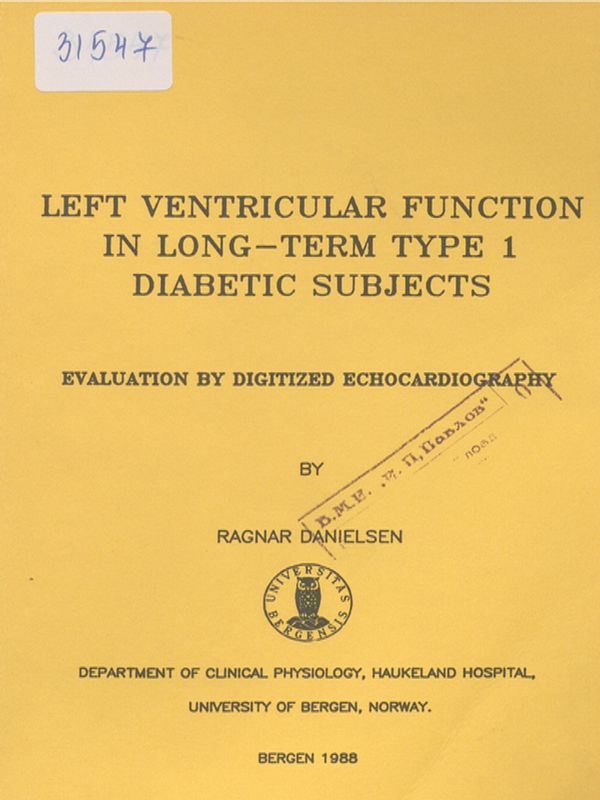 Left ventricular function in long-term Type 1 diabetic subjects