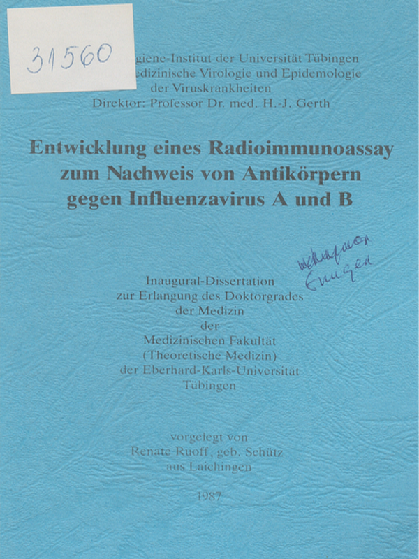 Entwicklung eines Radioimmunoassay zum Nachweis von Antikorpern gegen Influenzavirus A und B