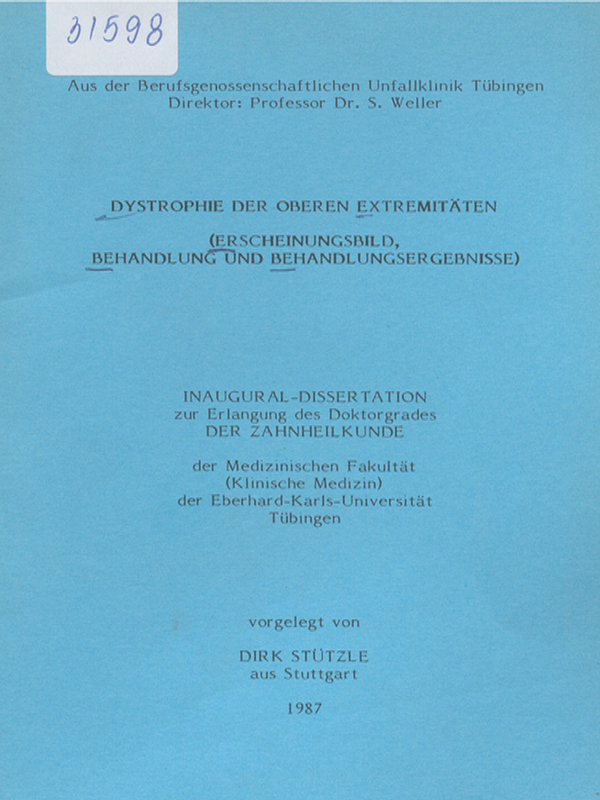 Dystrophie der oberen Extremitaten : Erscheinigungsbild, Behandlung und Behandlungsergebnisse