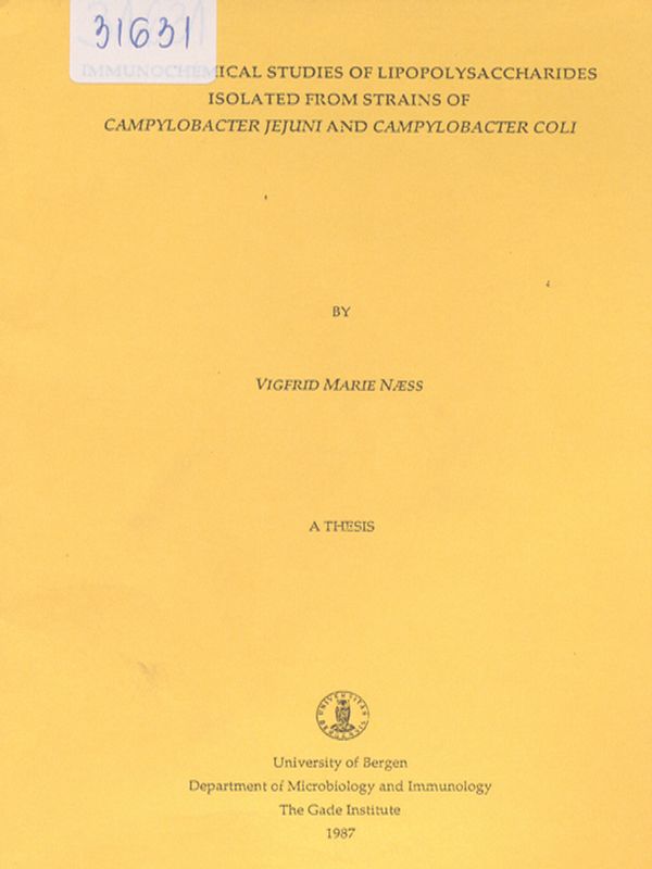 Immunochemical studies of lipopolysaccharides isolated from strains of Campylobacter Jejuni and Campylobacter coli