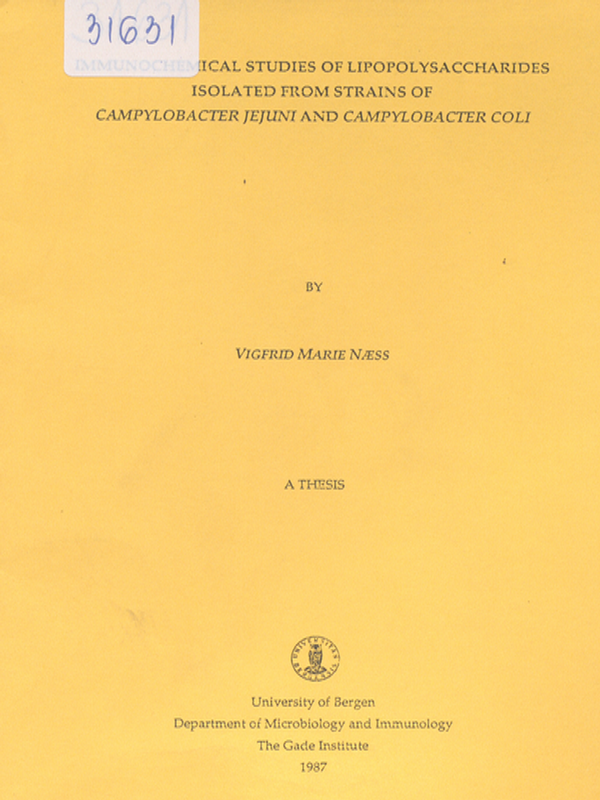Immunochemical studies of lipopolysaccharides isolated from strains of Campylobacter Jejuni and Campylobacter coli