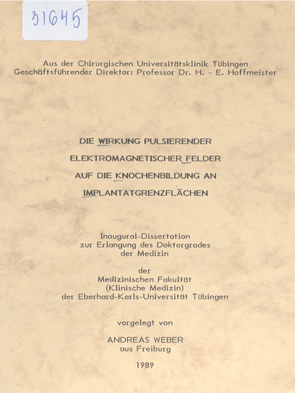 Die Wirkung pulsierender elektromagnetischer Felder auf die Knochenbildung an Implantatgrenzflachen