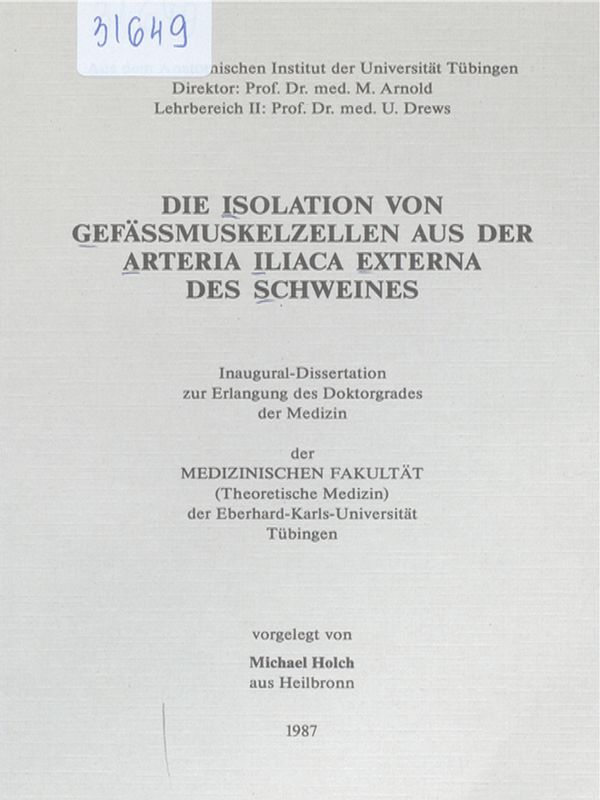 Die Isolation von Gefassmuskelzellen aus der Arteria iliaca externa des Schweines