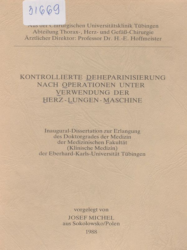 Kontrolierte Deheparinisierung nach Operationen unter Verwendung der Herz-Lungen-Maschine