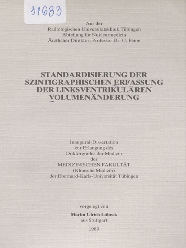 Standardisierung der szintigraphischen Erfassung der linksventrikularen Volumenanderung