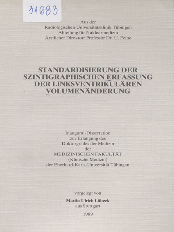 Standardisierung der szintigraphischen Erfassung der linksventrikularen Volumenanderung
