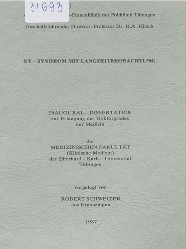 XY-Syndrom mit Langzeitbeobachtung