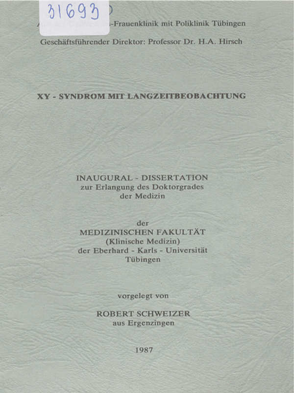 XY-Syndrom mit Langzeitbeobachtung
