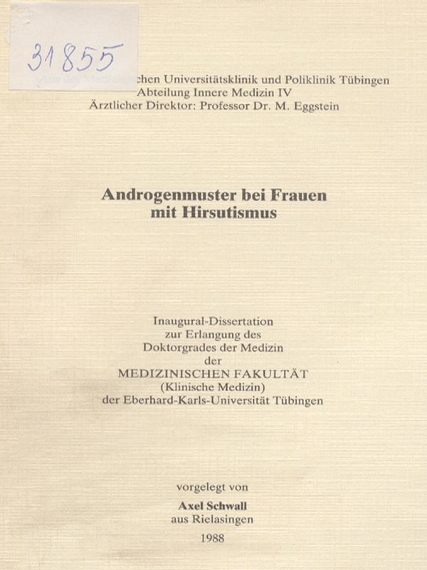 Androgenmuster bei Frauen mit Hirsutismus