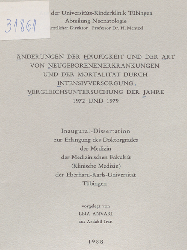 Anderungen der Haufigkeit und der Art von Neugeborenenerkrankungen und der Mortalitat durch Intensivversorgung. Vergleichsuntersuchung der Jahre 1972 und 1979