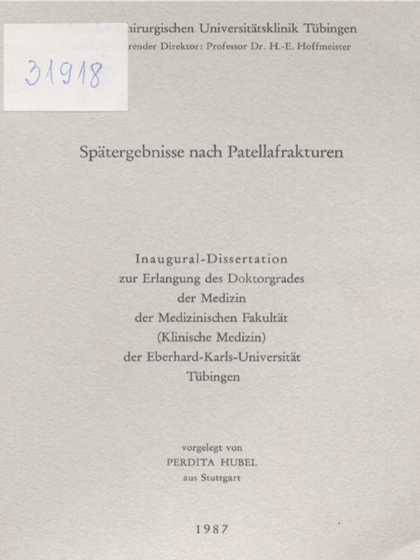 Spatergebisse nach Patellafrakturen