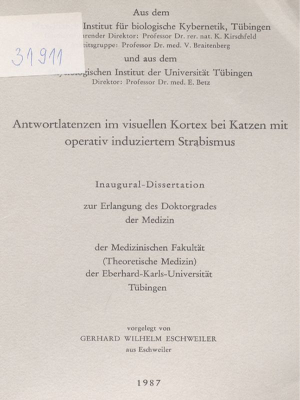 Antwortlatenzen im visuellen Kortex bei Katzen mit operativ induziertem Strabismus