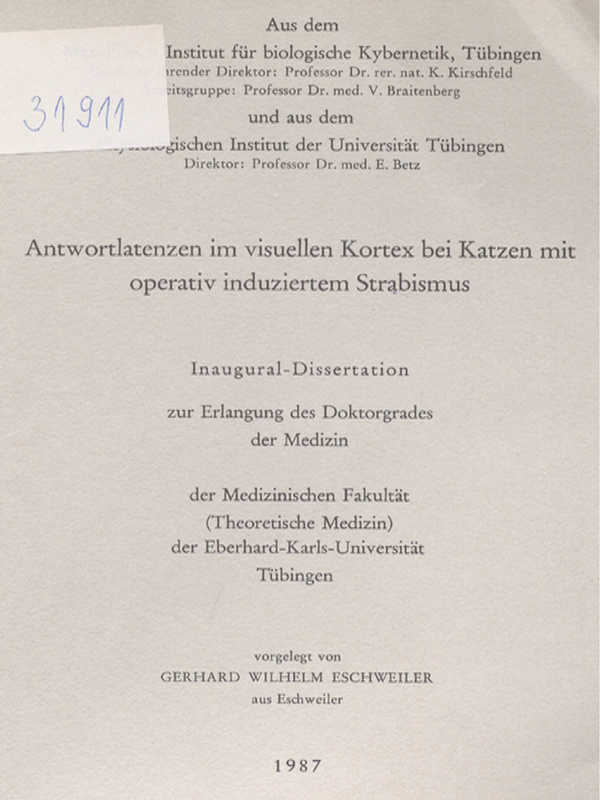 Antwortlatenzen im visuellen Kortex bei Katzen mit operativ induziertem Strabismus