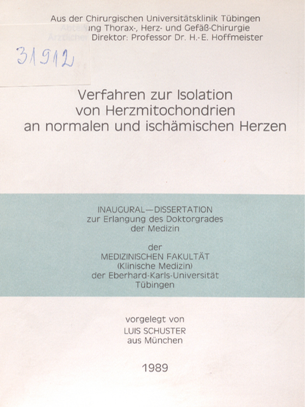 Verfahren zur Isolation von Herzmitochondrien an normalen und ischamischen Herzen
