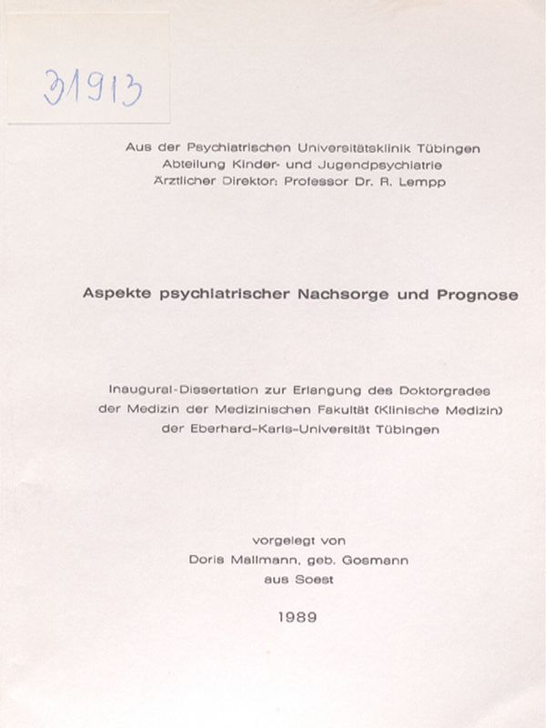 Aspekte psychiatrischer Nachsorge und Prognose