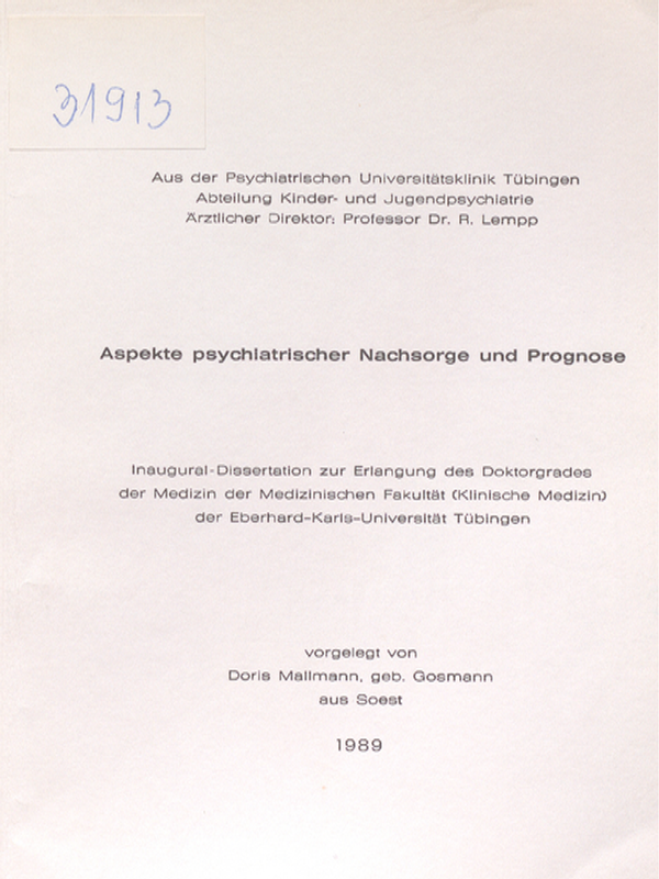 Aspekte psychiatrischer Nachsorge und Prognose