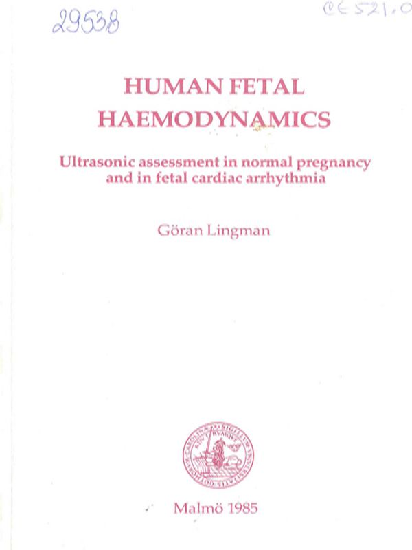 Human fetal haemodynamics