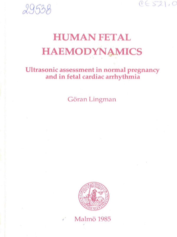 Human fetal haemodynamics