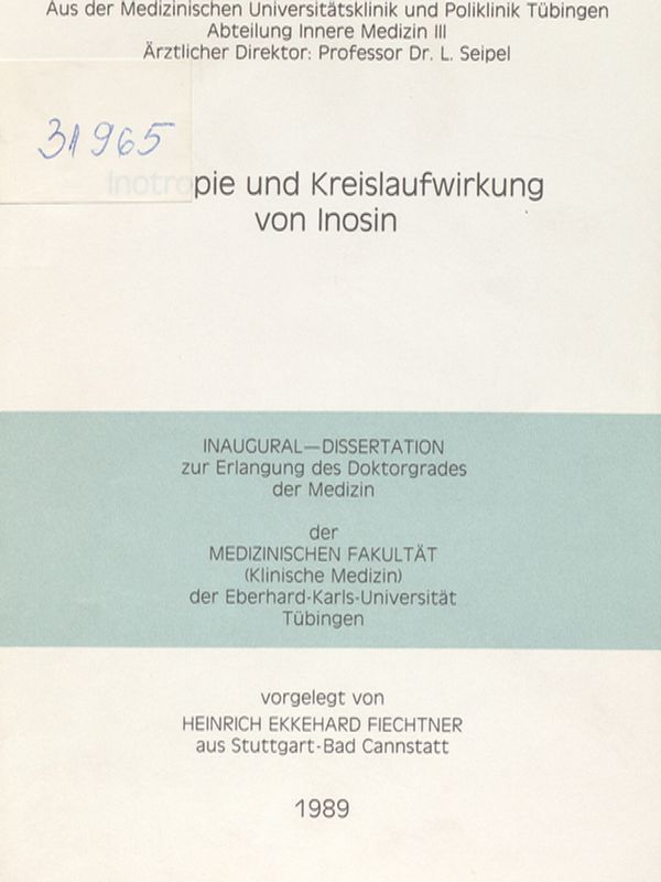 Inotropie und Kreislaufwirkung von Inosin