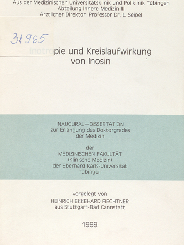 Inotropie und Kreislaufwirkung von Inosin