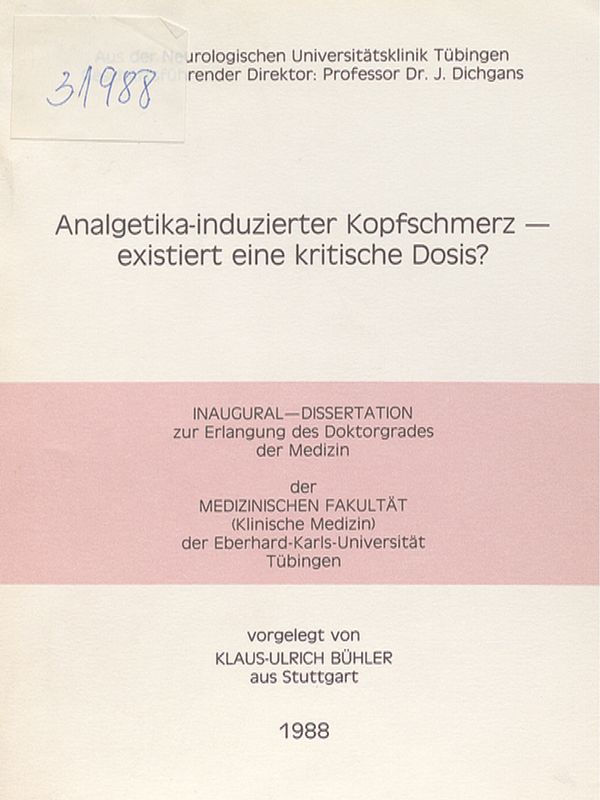 Analgetika-induzierter Kopfschmerz - existiert eine kritische Dosis?