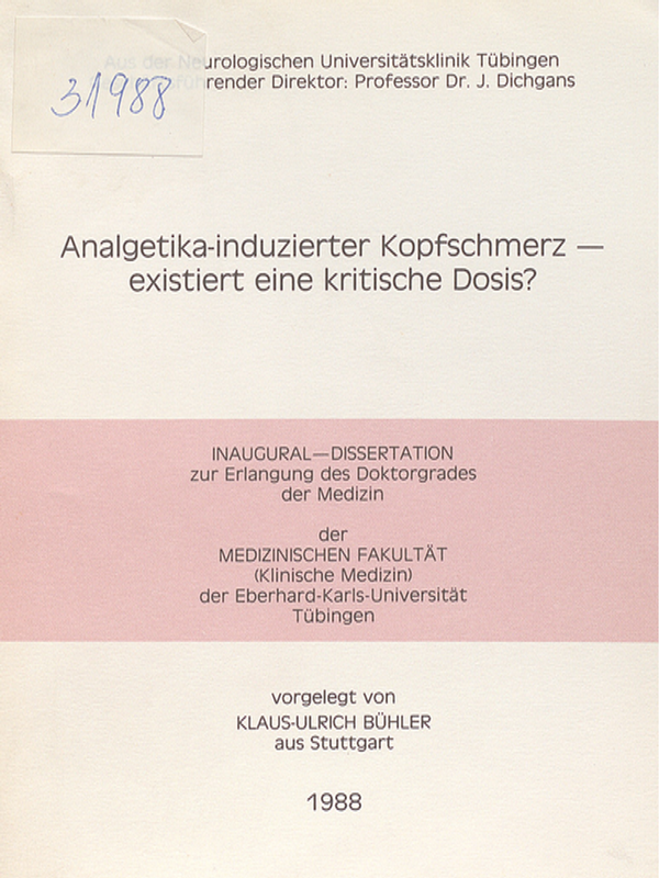 Analgetika-induzierter Kopfschmerz - existiert eine kritische Dosis?