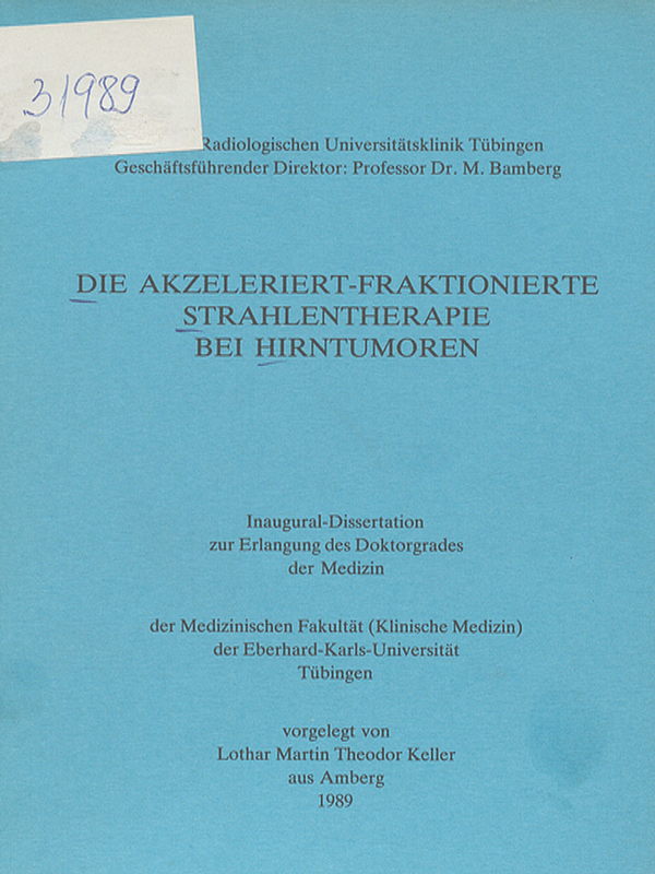 Die akzeleriert-fraktionierte Strahlentherapie bei Hirntumoren