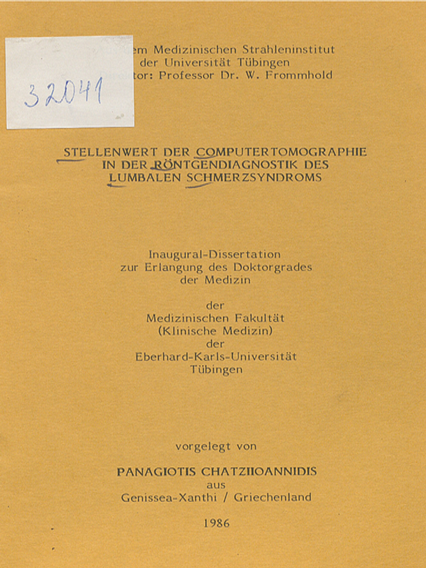 Stellenwert der Computertomographie in der Rontgendiagnostik des lumbalen Schmerzsyndroms