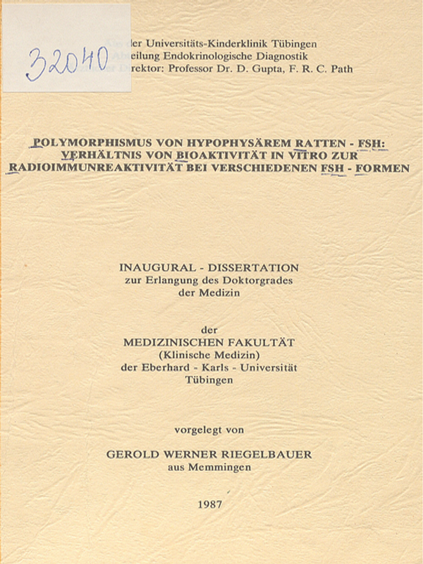 Polymorphismus von hypophysarem Ratten - FSH: Verhaltnis von Bioaktivitat in vitro zur Radioimmunreaktivitat bei verschiedenen FSH-Formen