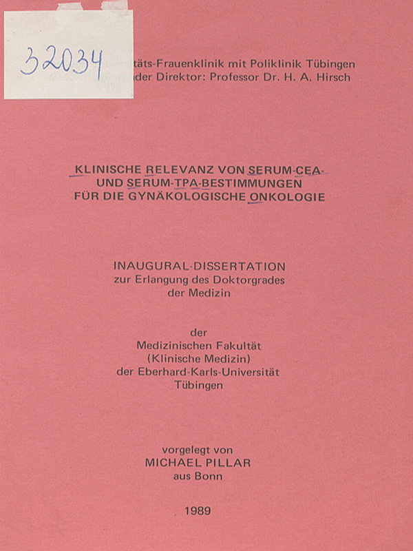 Klinische Relevanz von Serum-CEA- und Serum-TPA-Bestimmungen fur die gynakologische Onkologie