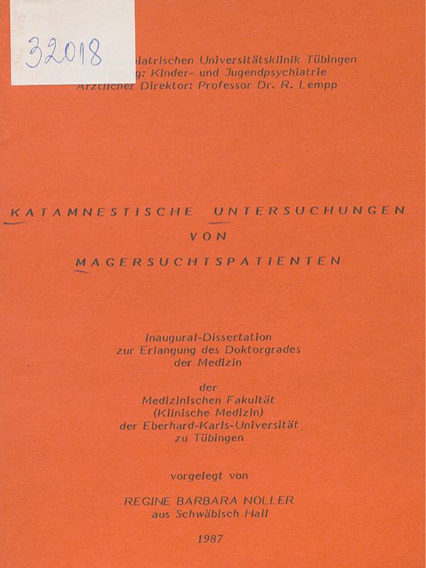 Katamnestische Untersuchungen von Magersuchtspatienten