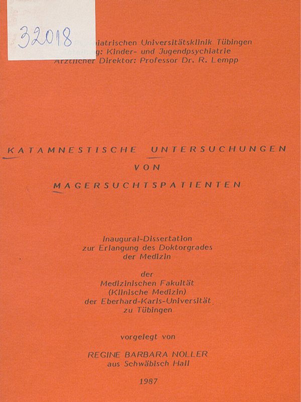 Katamnestische Untersuchungen von Magersuchtspatienten