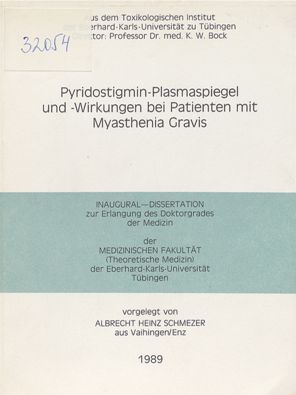 Pyridostigmin-Plasmaspiegel und -Wirkungen bei Patienten mit Myasthenia Gravis