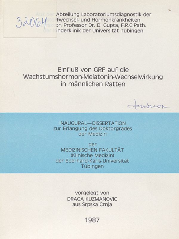 Einfluss von GRF auf die Wachstumshormon-Melatonin-Wechselwirkung in mannlichen Ratten