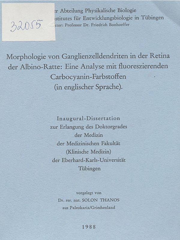 Morphologie von Ganglienzelldendriten in der Retina der Albino-Ratte : Eine Analyse mit fluoreszierenden Carbocyanin-Farbstoffen (in englischer Sprache)