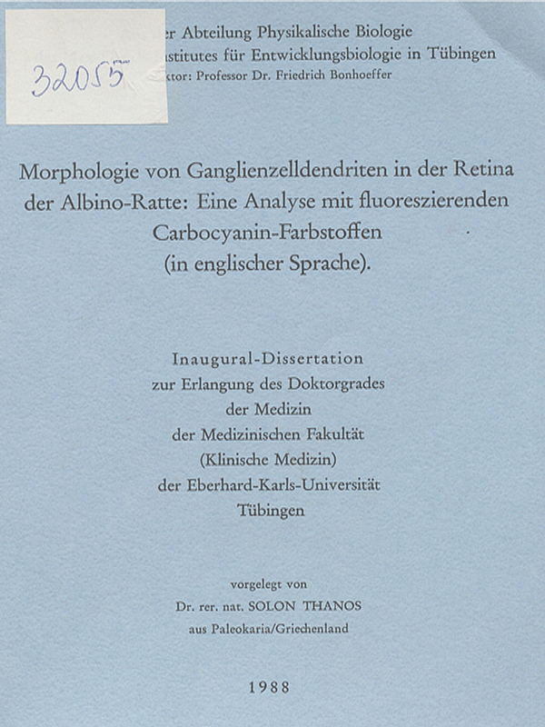 Morphologie von Ganglienzelldendriten in der Retina der Albino-Ratte : Eine Analyse mit fluoreszierenden Carbocyanin-Farbstoffen (in englischer Sprache)