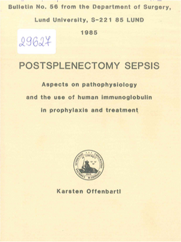 Postsplenectomy sepsis