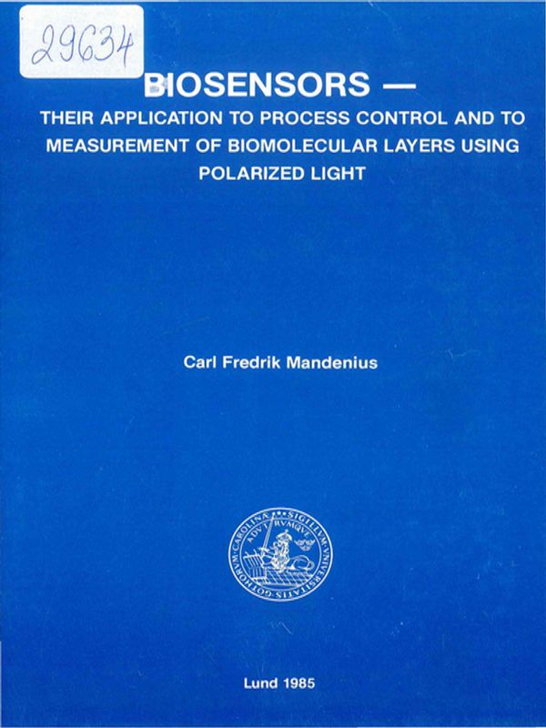 Biosensors - their application to process control and to measurement of biomolecular layers using polarized light