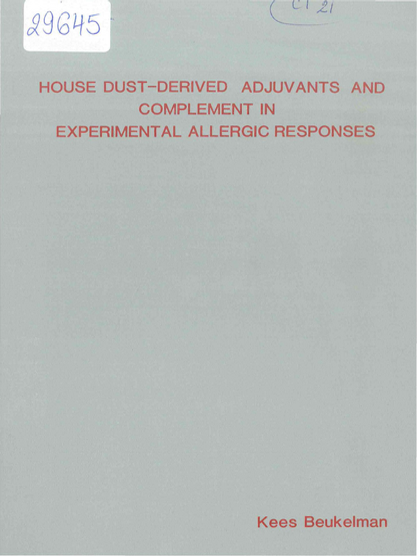 House dust-derived adjuvants amd complement in experimental allergic responses