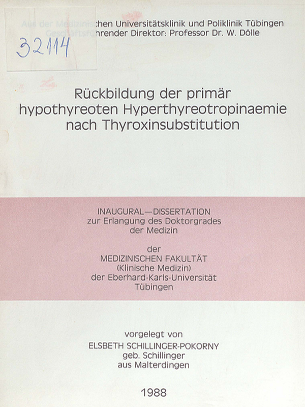 Ruckbildung der primar hypothyreoten Hyperthyreotropinaemie nach Thyroxinsubstitution