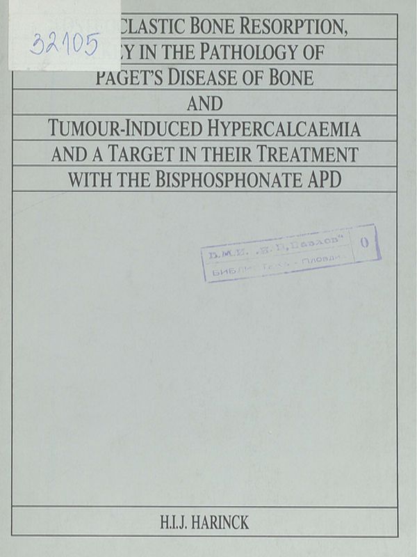 Osteoclastic bone resorption, a key in the pathology of Paget's disease of bone and tumour-induced hypercalcaemia and a target in their treatment with the Bisphosphonate APD