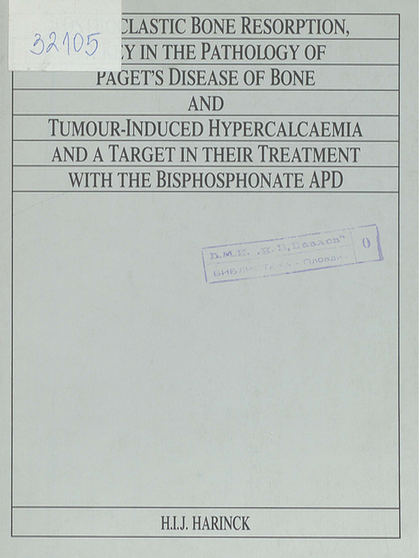 Osteoclastic bone resorption, a key in the pathology of Paget's disease of bone and tumour-induced hypercalcaemia and a target in their treatment with the Bisphosphonate APD