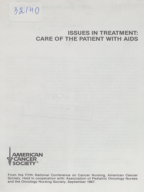 Issues in treatment: care of the patient with AIDS
