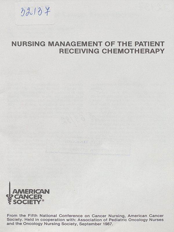 Nursing management of the patient receiving chemotherapy