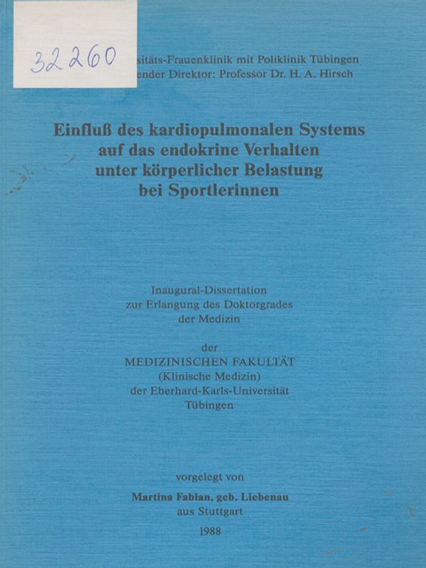 Einfluss des kardiopulmonalen Systems auf das endokrine Verhalten unter korperlicher Belastung bei Sportlerinnen