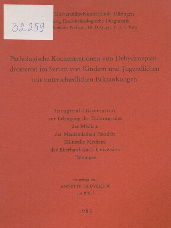 Pathologische Konzentrationen von Dehydroepiandrosteron im Serum von Kindern und Jugendlichen mit unterschiedlichen Erkrankungen