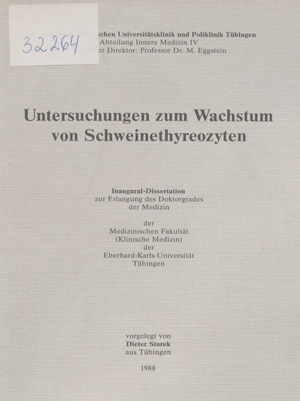 Untersuchungen zum Wachstum von Schweinethyreozyten